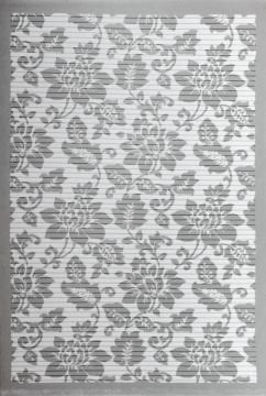 Grey Floral Machine Made Carpet