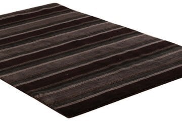 Striped Black Handmade Carpet
