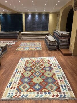 Beyaz Renk Afgan Kilimi