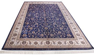 Lacivert  Zeminli İran Desenli Halı