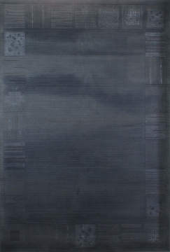 Bordürü Büyük Kare Desenli Gri Halı 2.00 x 2.90