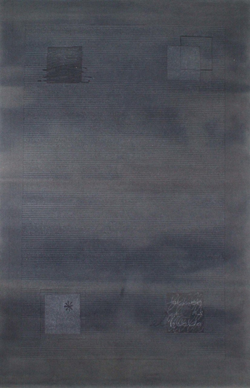 Köşeleri Kare Motifli Gri Renk Modern Halı