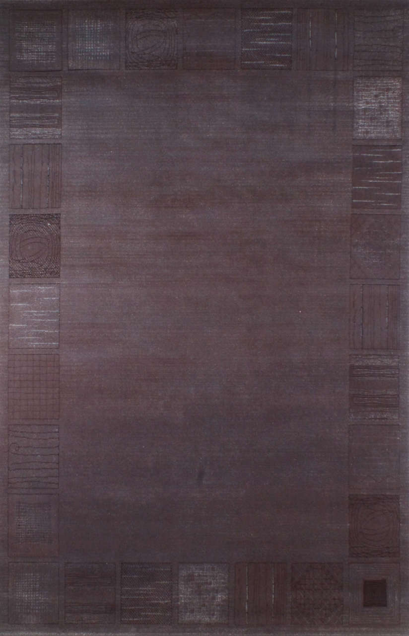 Ortası Boş Kenarları Modern Tasarımlı Gri Halı 2.00 x 2.90