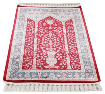 Ortası Kırmızı Kenarı Lacivert Namazlık