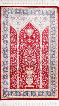 Ortası Kırmızı Kenarı Lacivert Namazlık