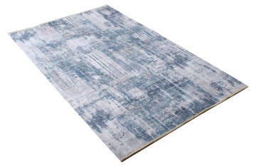 Mavi Beyaz Modern Tasarımlı Kilim