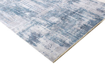 Mavi Beyaz Modern Tasarımlı Kilim