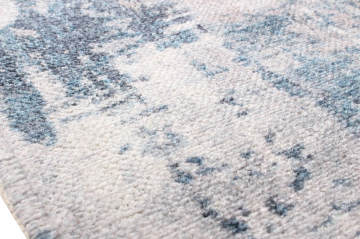 Mavi Beyaz Modern Tasarımlı Kilim