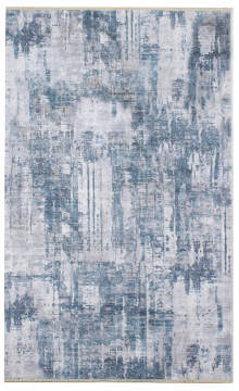 Mavi Beyaz Modern Tasarımlı Kilim