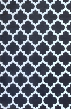 Black and White Moroccan Patterned Rug