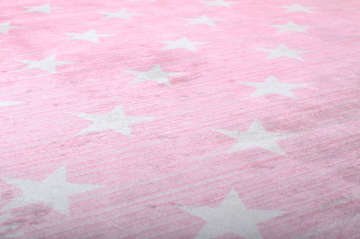 Pink Girl's Room Carpet with Star Pattern
