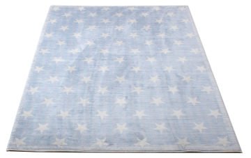 Yıldız Desenli Mavi Erkek Çocuk Odası Halısı 1.15 x 1.60