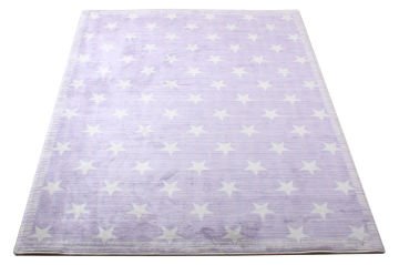 Yıldız Desenli Lila Çocuk Odası Halısı 1.15 x 1.60