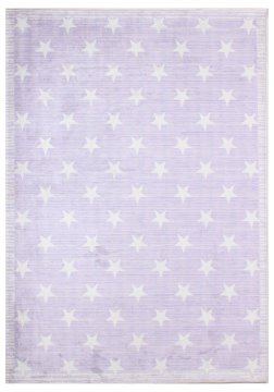 Yıldız Desenli Lila Çocuk Odası Halısı 1.15 x 1.60