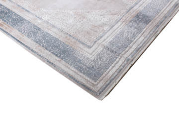 Kenarı Mavi Bordürlü Şık Salon Halısı