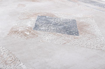 Kenarı Mavi Bordürlü Şık Salon Halısı