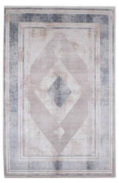 Kenarı Mavi Bordürlü Şık Salon Halısı