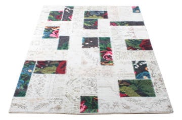 Patchwork Desenli Bej Kilim