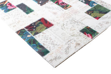 Patchwork Desenli Bej Kilim