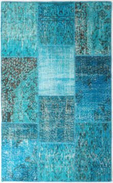 Turkuaz Mavi Patchwork Halı