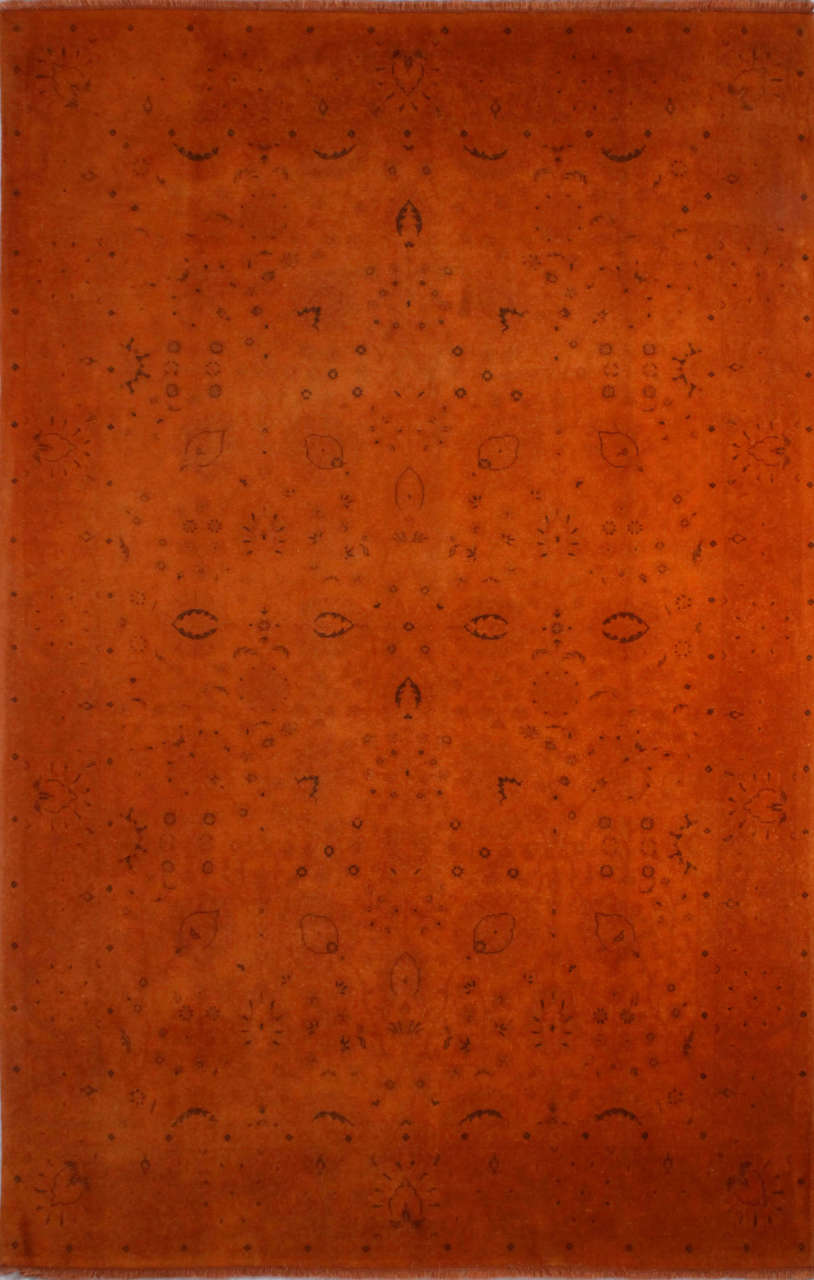 Turuncu Overdye İran Halısı