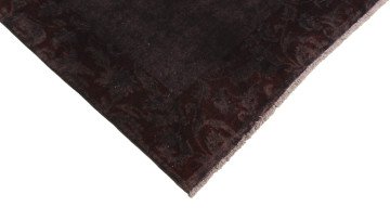 Kenarı Bordo Desenli Antrasit Yün Halı