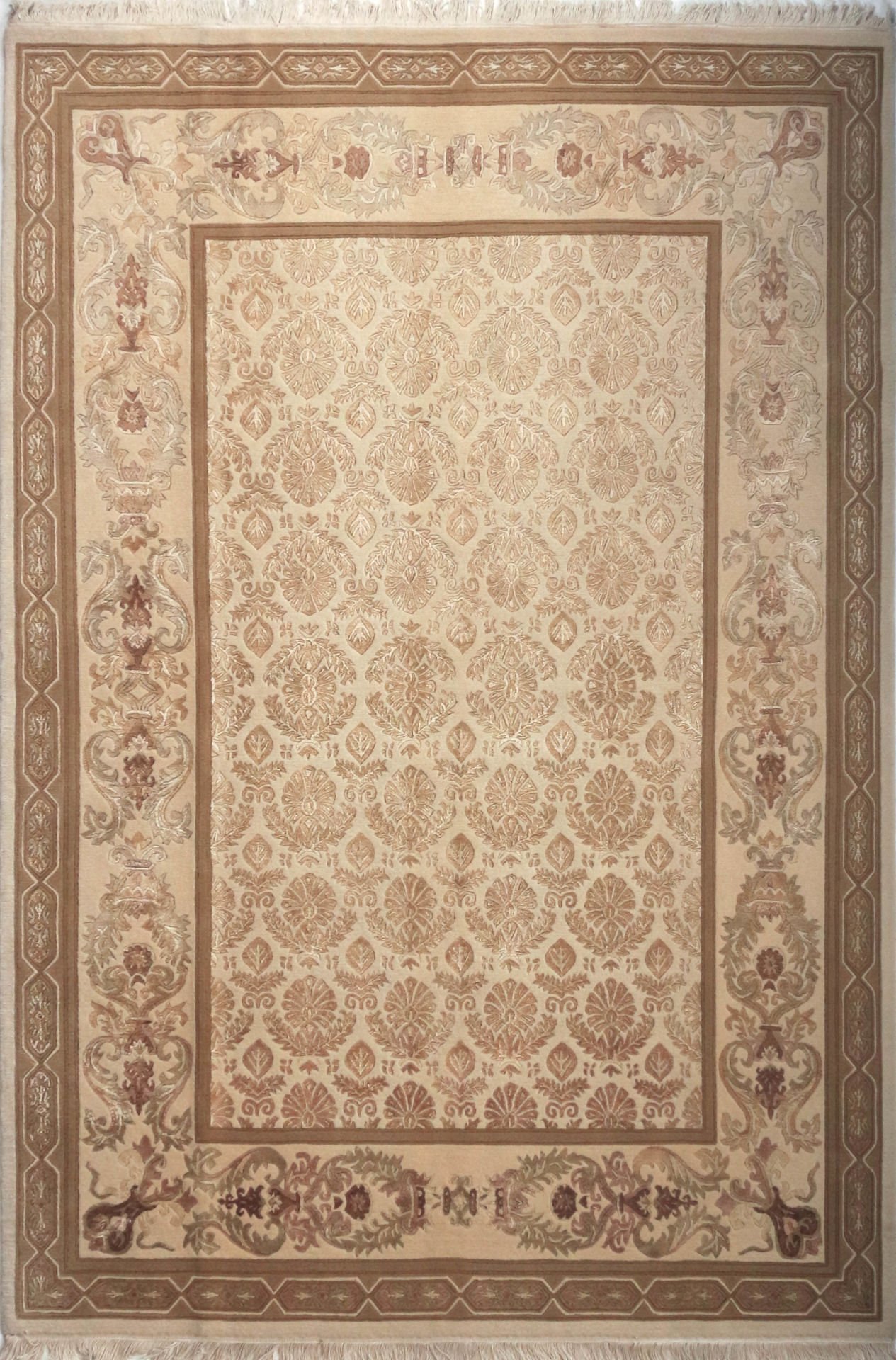 Ortası Damsk Desenli El Halısı