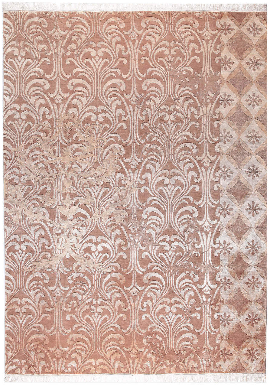 Modern Desenli El Dokuması İpek Halı