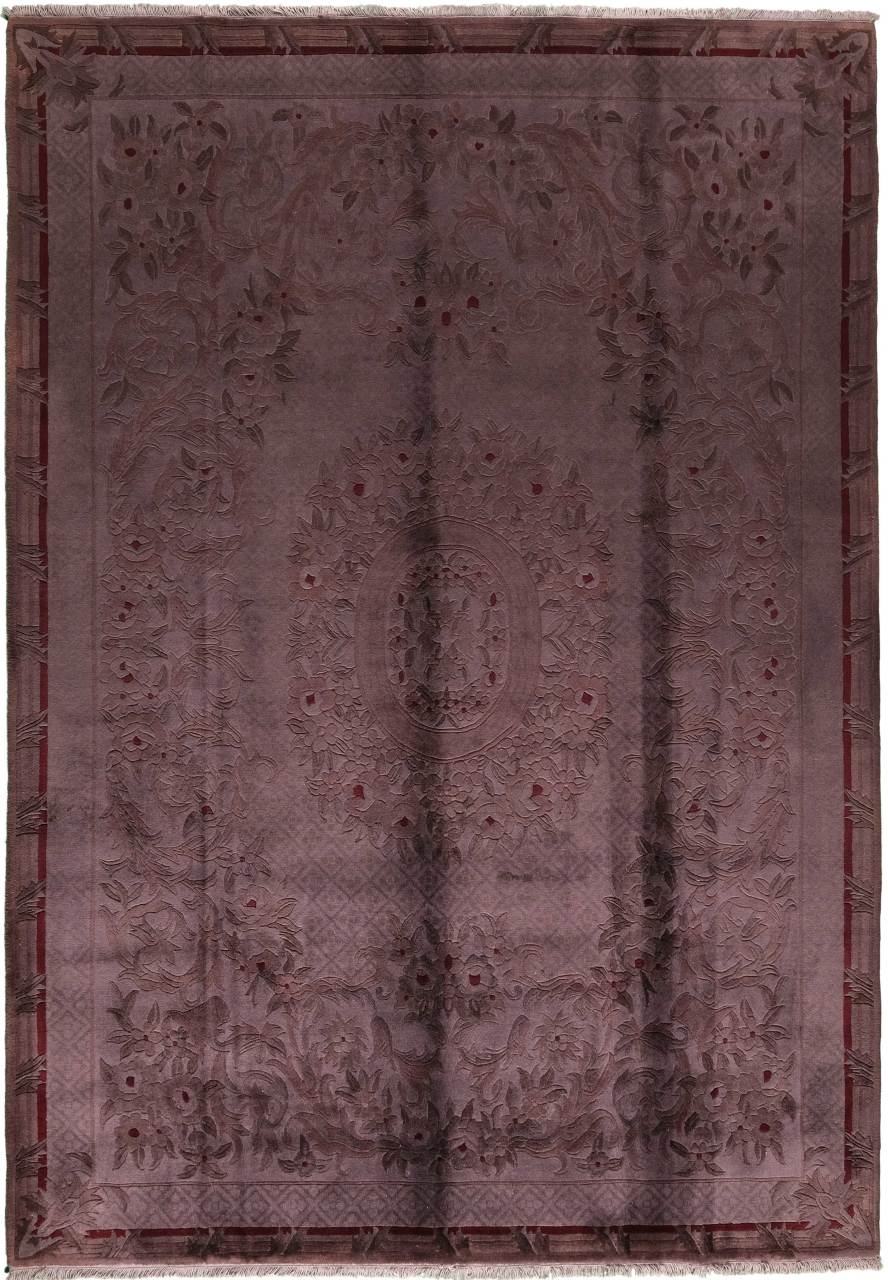 Aubusson Desenli El Dokuması Gri Halı