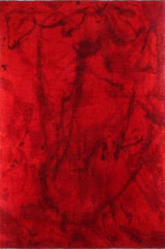 Soyut Desenli Kırmızı Overdye Halı