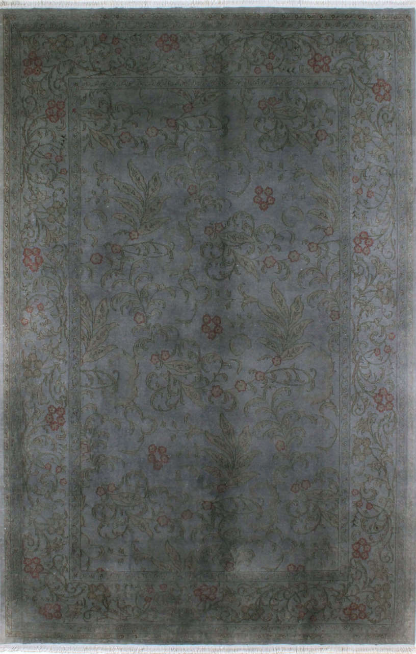 Floral Desenli Koyu Renk Salon Halısı