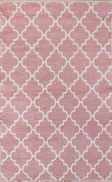 Pink White Scandinavian Patterned Rug