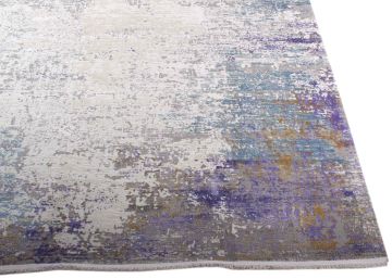 Morlu Çok Renkli Modern Bambu Halı