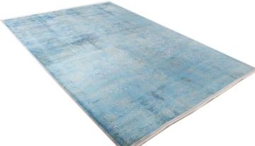 Memlük Desenli Turkuaz Bambu Halı