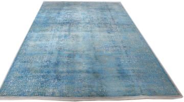 Memlük Desenli Turkuaz Bambu Halı