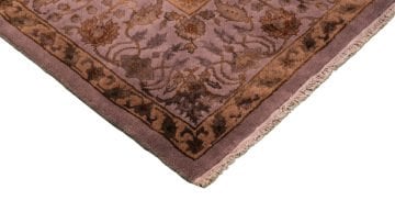 İpek Desenli El Dokuması Gri Salon Halısı