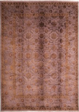 İpek Desenli El Dokuması Gri Salon Halısı