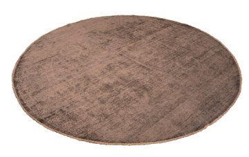 Parlak Gri Yuvarlak El Halısı