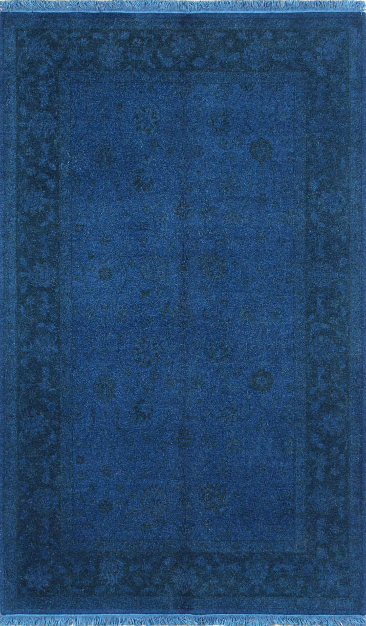 Küçük Boy Mavi Overdye Halı