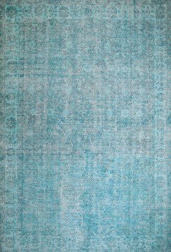 El Dokuması Mavi Vintage Halı