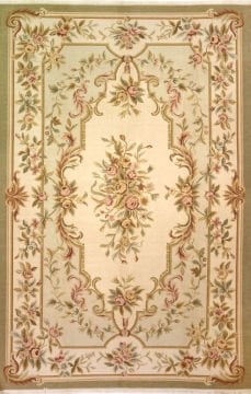 Gül Desenli Orijinal Aubusson Kilim