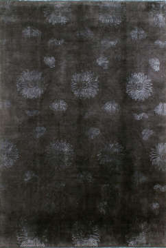 Gray Modern Floral Patterned Carpet