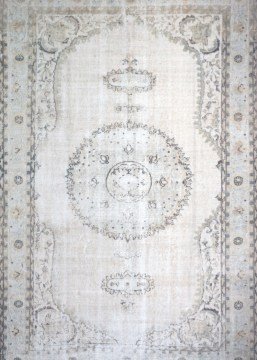 El Dokuması Bej Vıntage Halı