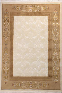 Kenar Bordürü Kahverengi Dömiklasik Halı