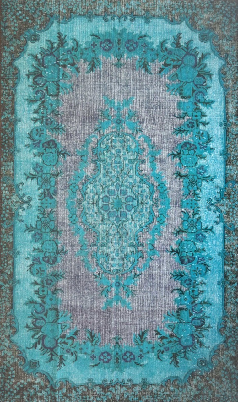 Gri Mavi Vintage Halı