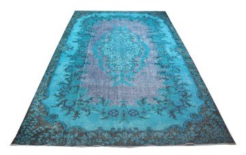 Gri Mavi Vintage Halı