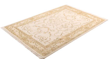 Neoklasik İpek Desenli El Dokuması Halı