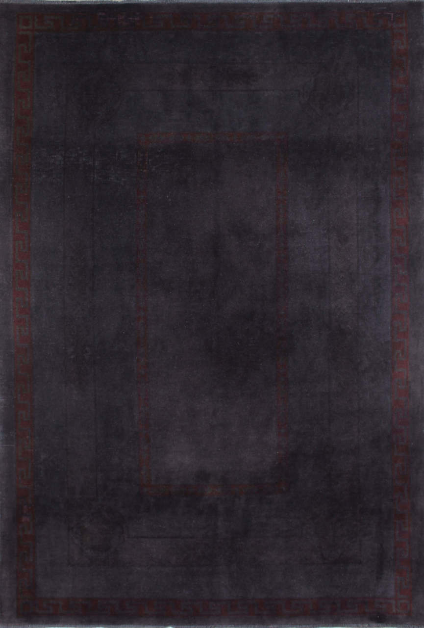 Antrasit Zeminli Bordo Kenar Desenli Halı