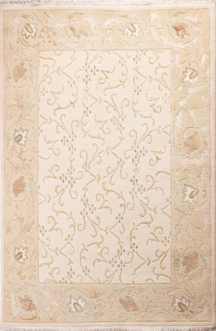 Neoclassical Middle Ground Self-Patterned Carpet