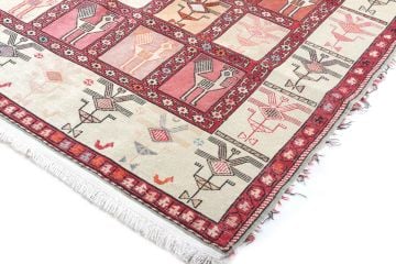 Hayvan Desenli İpek İran Şahseven Kilim